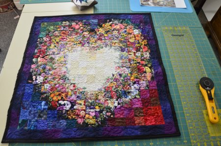 Watercolor Impressionist Heart Quilt